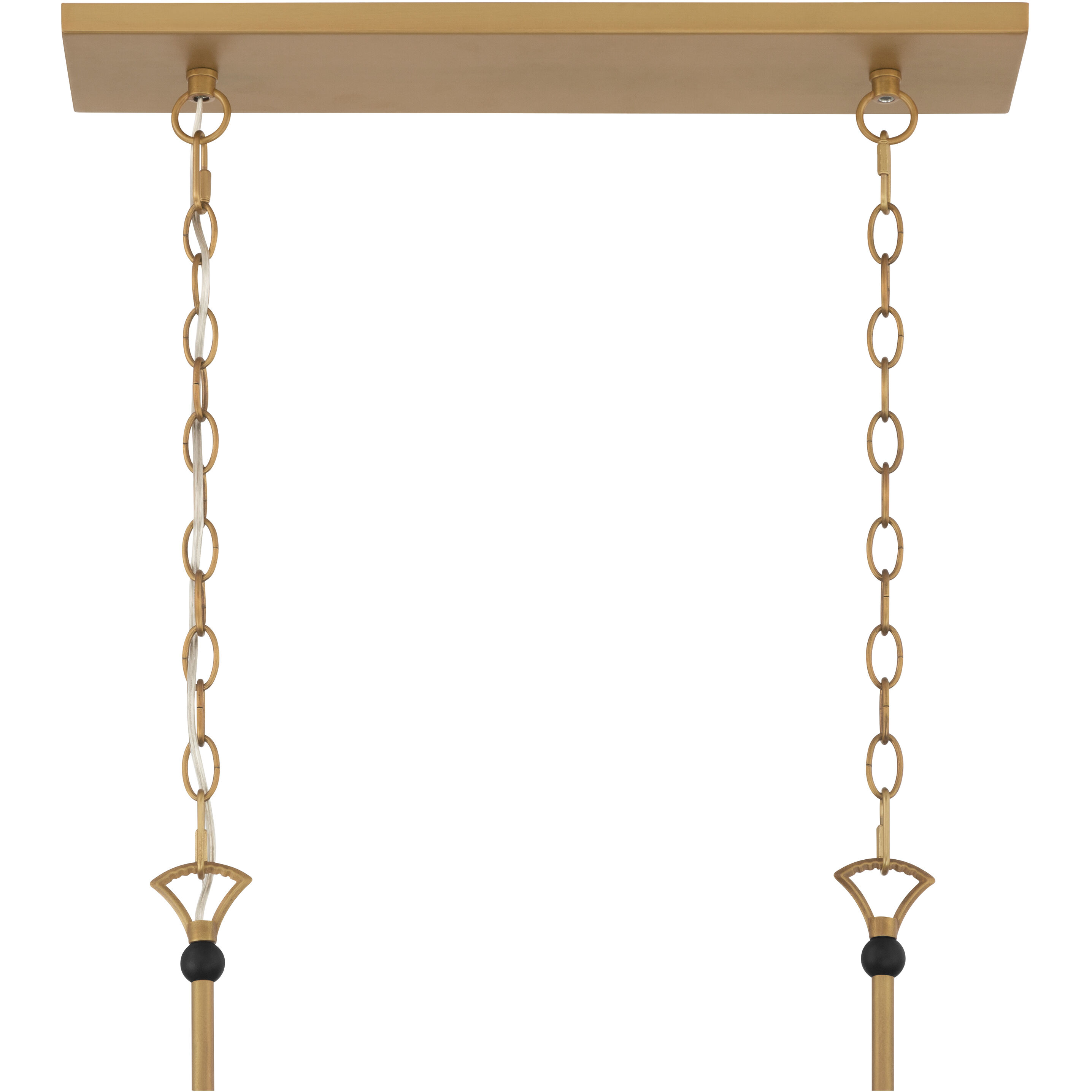 Aven 8 Light 52 inch Sand Coal Black and Legacy Brass Linear Chandelier Ceiling Light