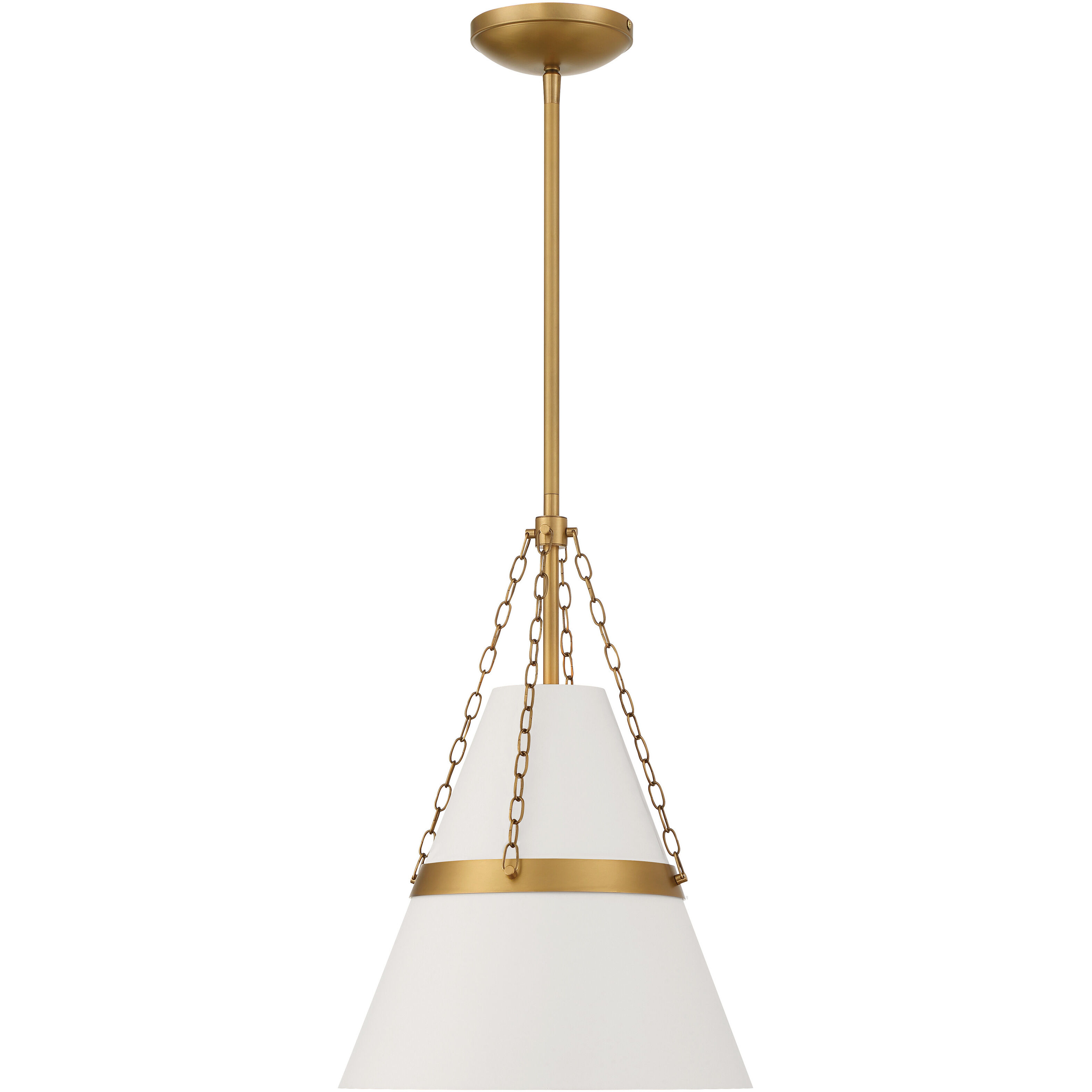 Springfield 1 Light 12 inch Legacy Brass and Off White Cream Pendant Ceiling Light