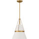 Springfield 1 Light 12 inch Legacy Brass and Off White Cream Pendant Ceiling Light