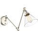 Drake 33.75 inch 60.00 watt Polished Nickel Adjustable Wall Sconce Wall Light, Essentials
