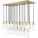 Alton 23 Light 54 inch Modern Gold Linear Chandelier Ceiling Light