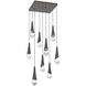 Hailstone LED 26.4 inch Flat Bronze with Charcoal Multi-Pendant Ceiling Light