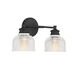 Transitional 2 Light 16 inch Matte Black Bathroom Vanity Light Wall Light