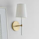kate spade new york Monroe Wall Sconce Wall Light in Burnished Brass / Gloss White