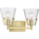 Analia 2 Light 16.5 inch Modern Gold Vanity Wall Light