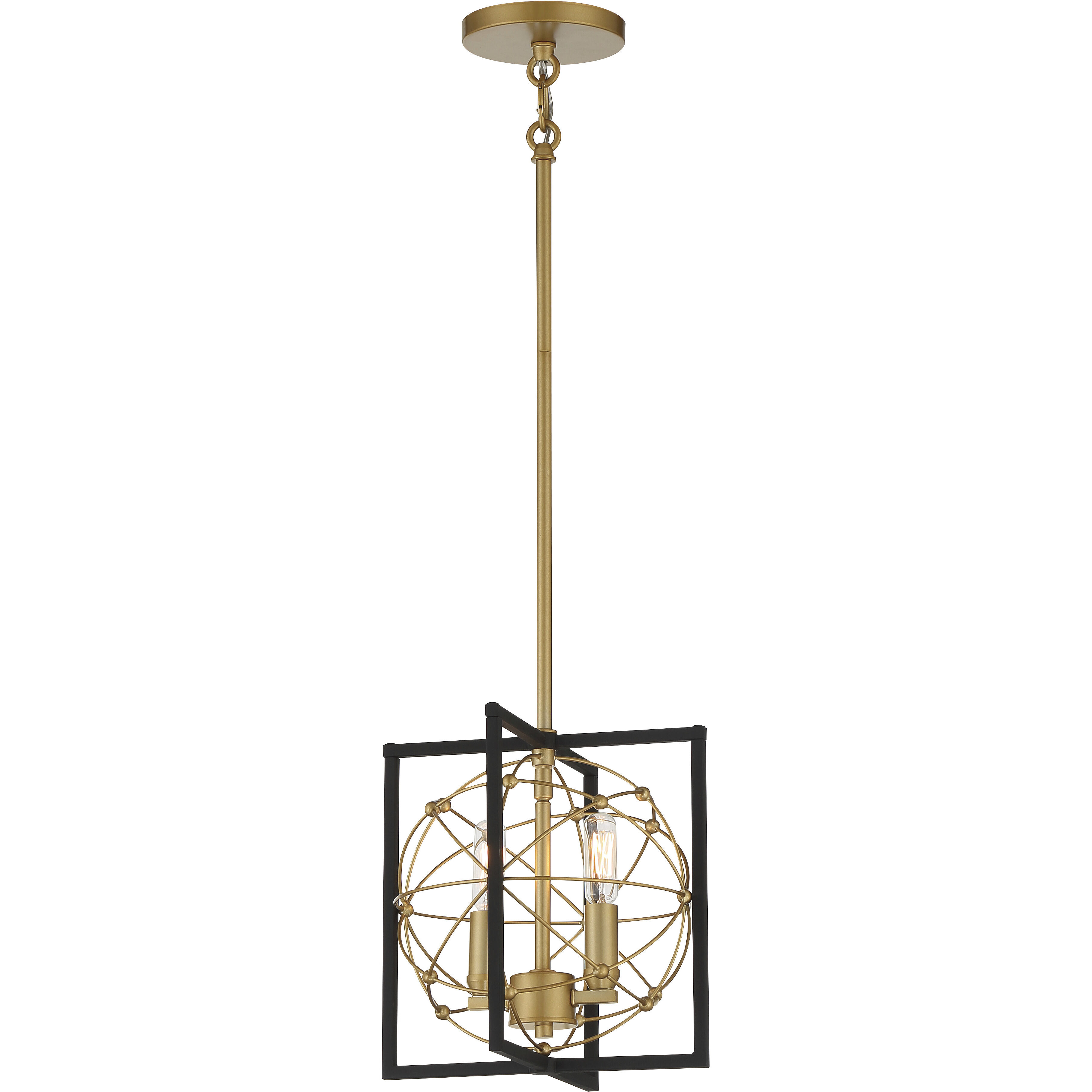 Titans Trace 2 Light 10 inch Sand Coal/Painted Honey Gold Mini Pendant Ceiling Light