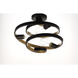 Twister 3 Light 16 inch Black/Gold Semi-Flush Mount Ceiling Light