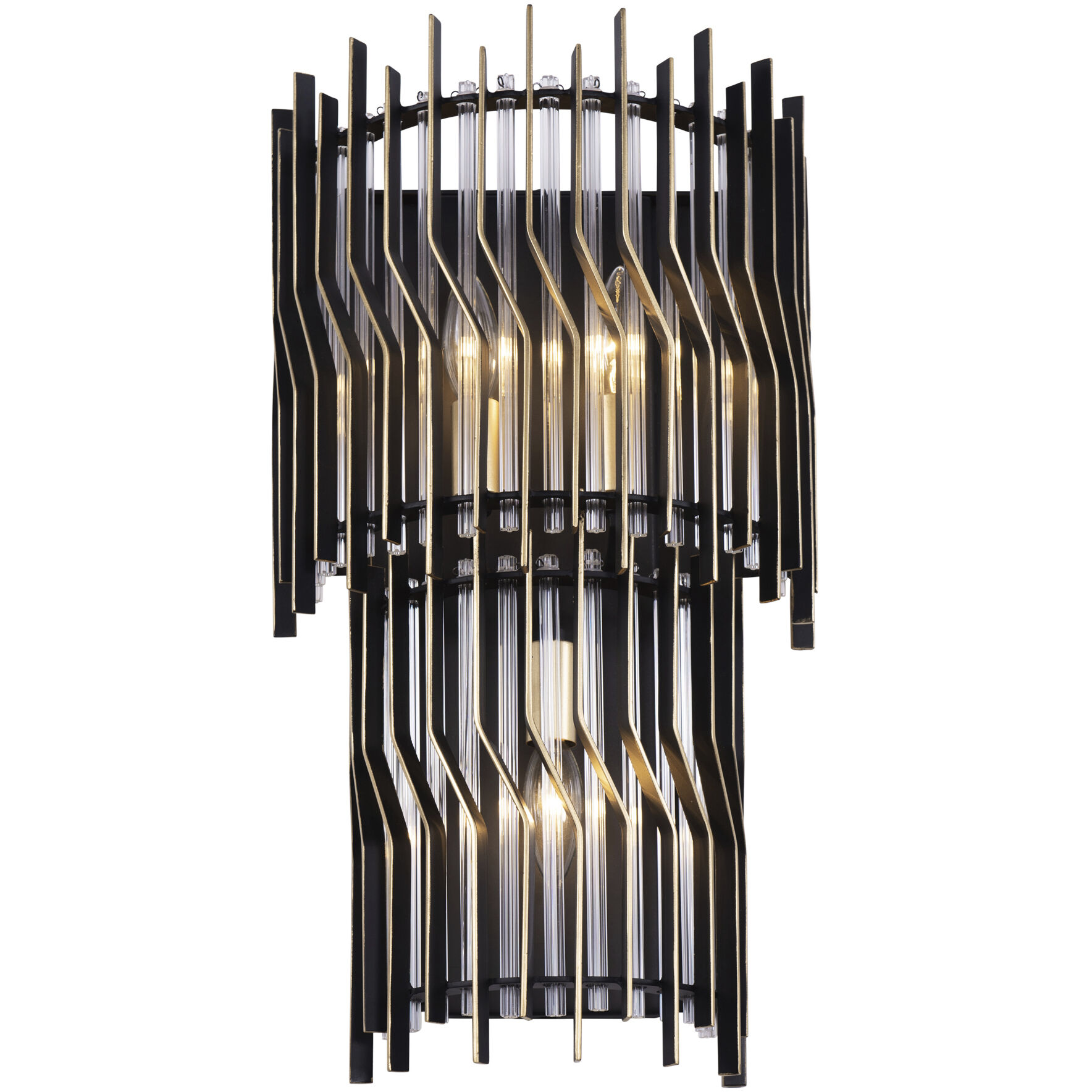 Park Row 3 Light 11 inch Matte Black and French Gold Wall Sconce Wall Light