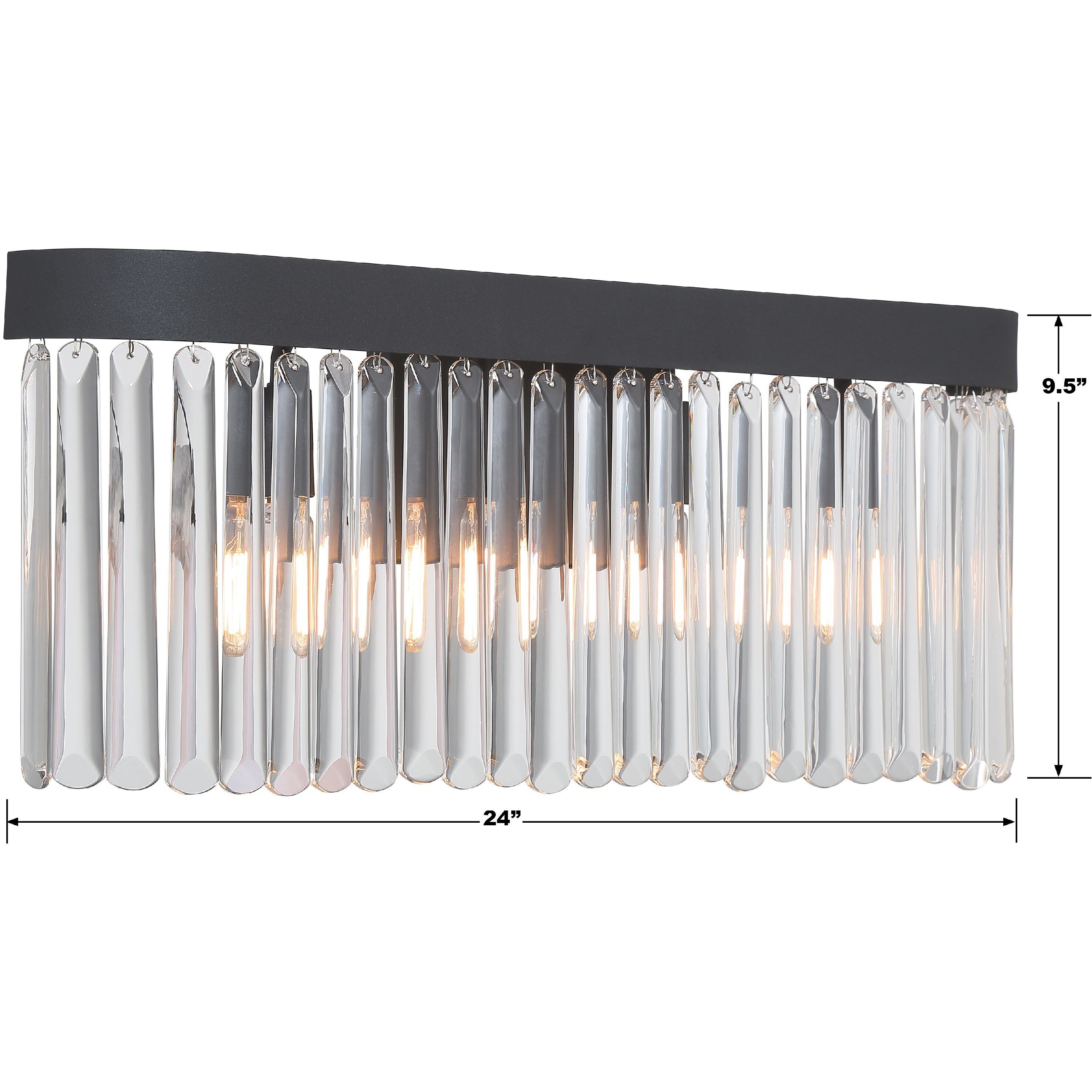 Emory Bath Vanity Light Wall Light in Black Forged