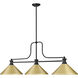 Melange 3 Light 52 inch Matte Black Billiard Ceiling Light in Satin Gold Steel