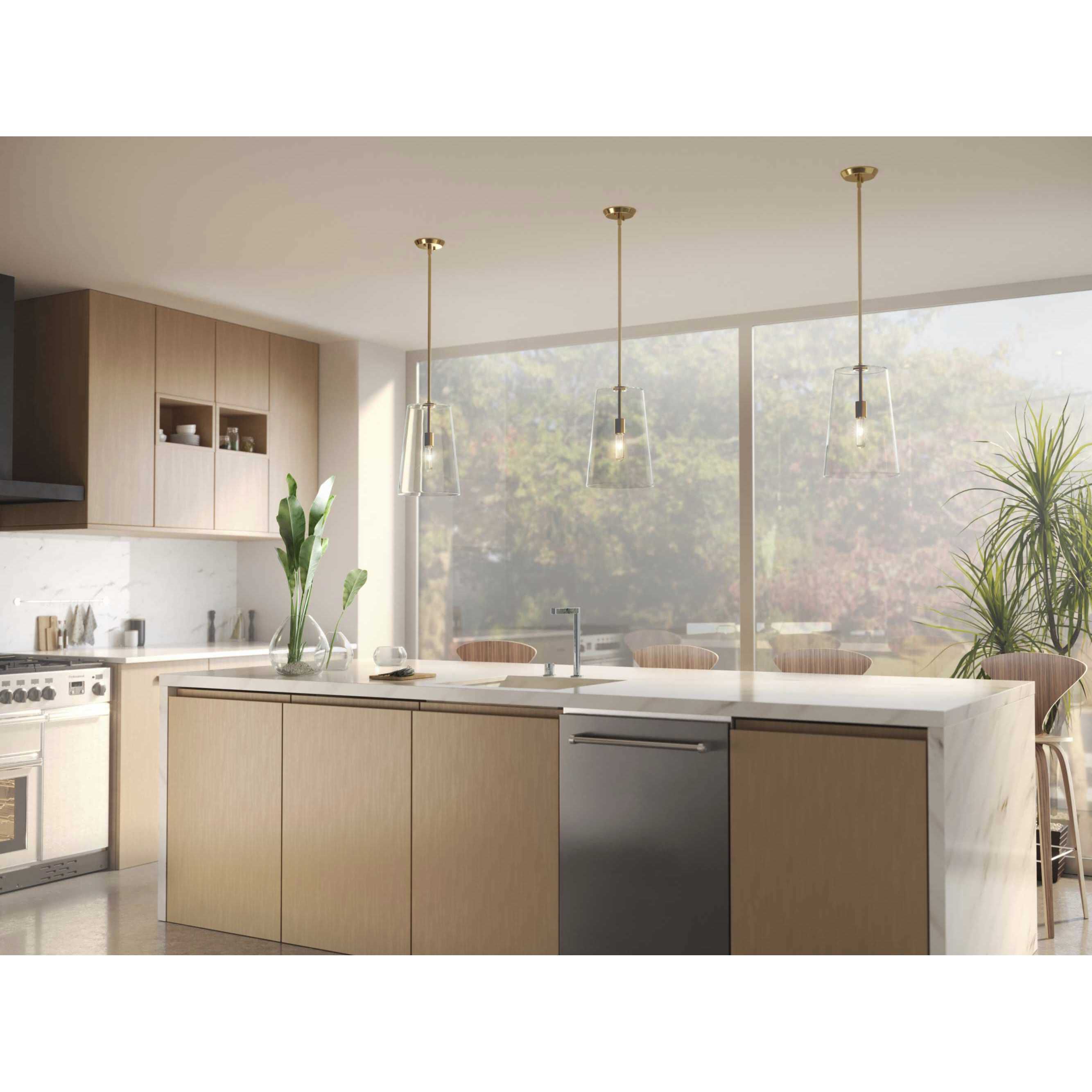 Clarion 1 Light 11 inch Satin Brass Pendant Ceiling Light, Medium