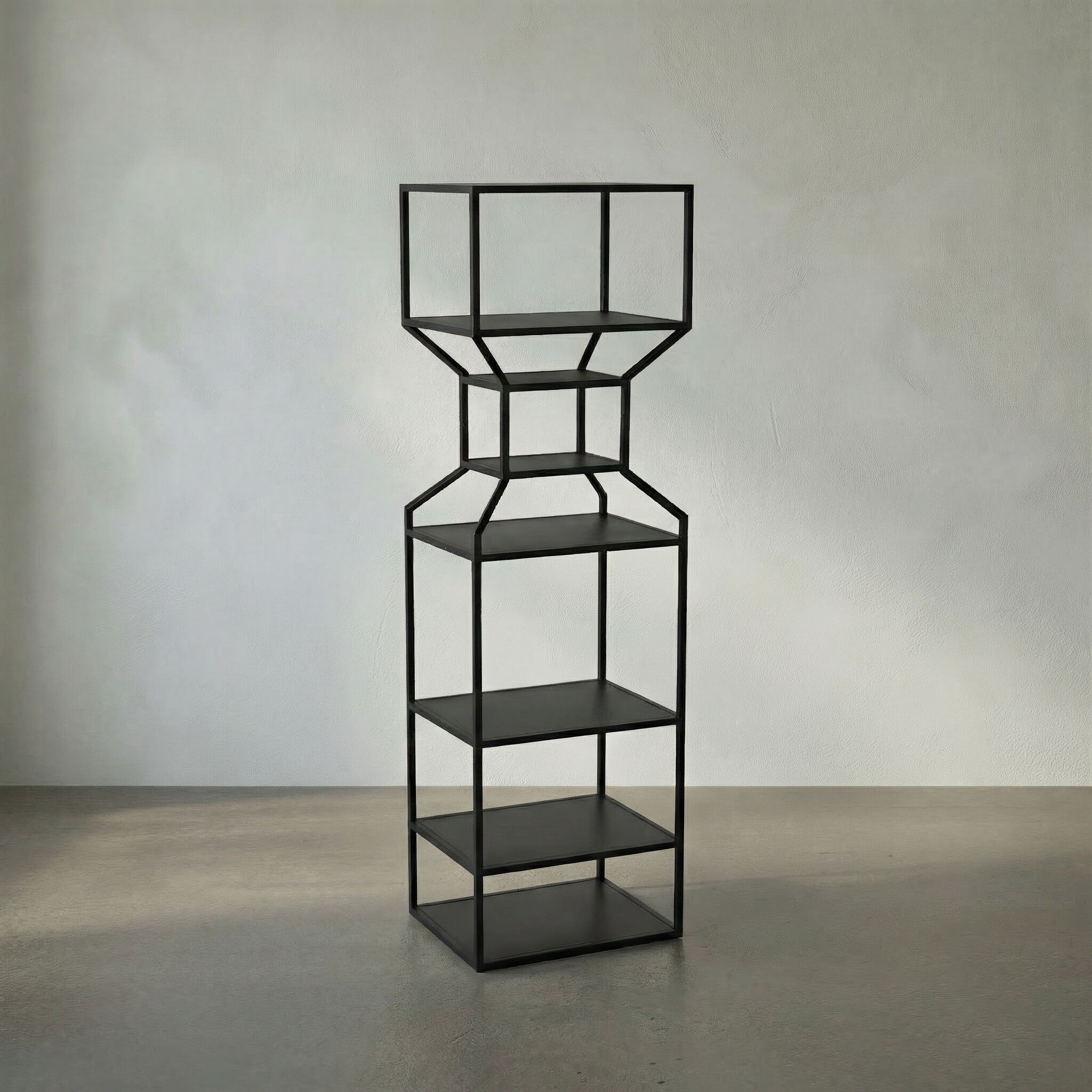 Downtown A Matte Black Bookcase