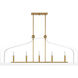Sheffield 5 Light 46 inch White with Warm Brass Accents Linear Chandelier Ceiling Light in White/Warm Brass