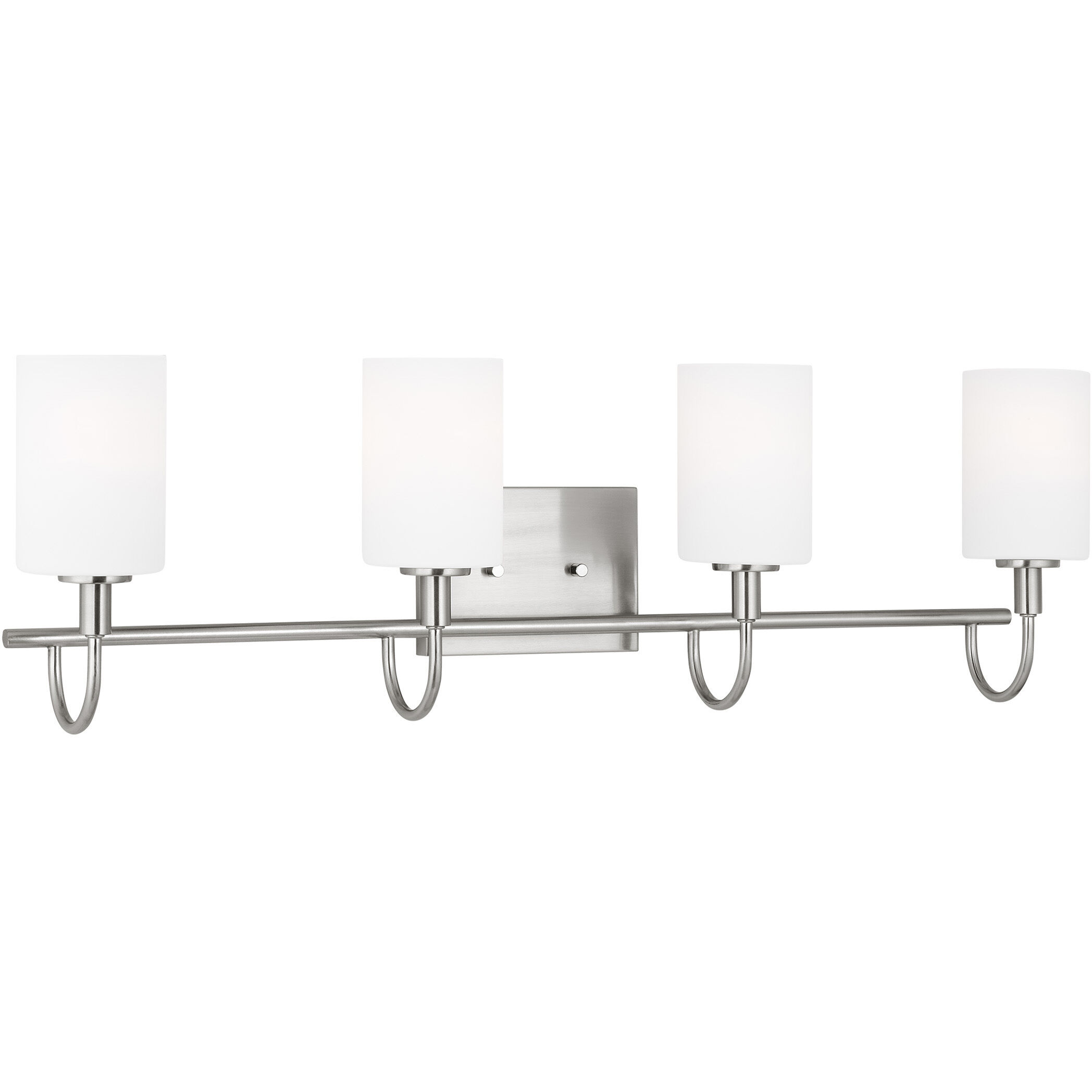 Oak Moore 4 Light 33.88 inch Brushed Nickel Bath Vanity Wall Light