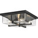 Sana 4 Light 12 inch Black Outdoor Flush Mount