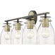 Shelby 4 Light 30 inch Oil Rubbed Bronze and Antique Brass Vanity Light Wall Light