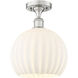 Ballston White Venetian 1 Light 10 inch Brushed Satin Nickel Semi-Flush Mount Ceiling Light
