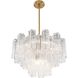 Addis 9 Light 22 inch Aged Brass Chandelier Ceiling Light in Tronchi Glass Clear