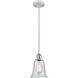 Ballston Hanover LED 6.25 inch White and Polished Chrome Mini Pendant Ceiling Light in Fishnet Glass, Silver, Ballston