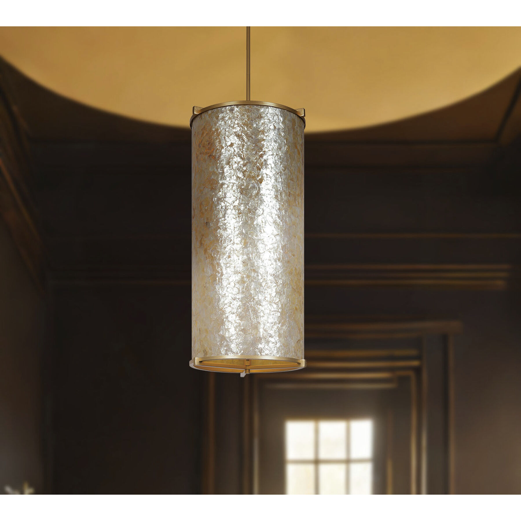 Sommers Bend 6 Light 15 inch Capiz Shell Gold Foyer Ceiling Light