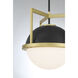 Carlysle 1 Light 15 inch Black with Warm Brass Accents Pendant Ceiling Light