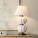 Irena 38.5 inch 150 watt Glossy White Glaze and Antiqued Brass Table Lamp Portable Light