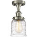 Bell 1 Light 6.5 inch Brushed Satin Nickel Semi-Flush Mount Ceiling Light