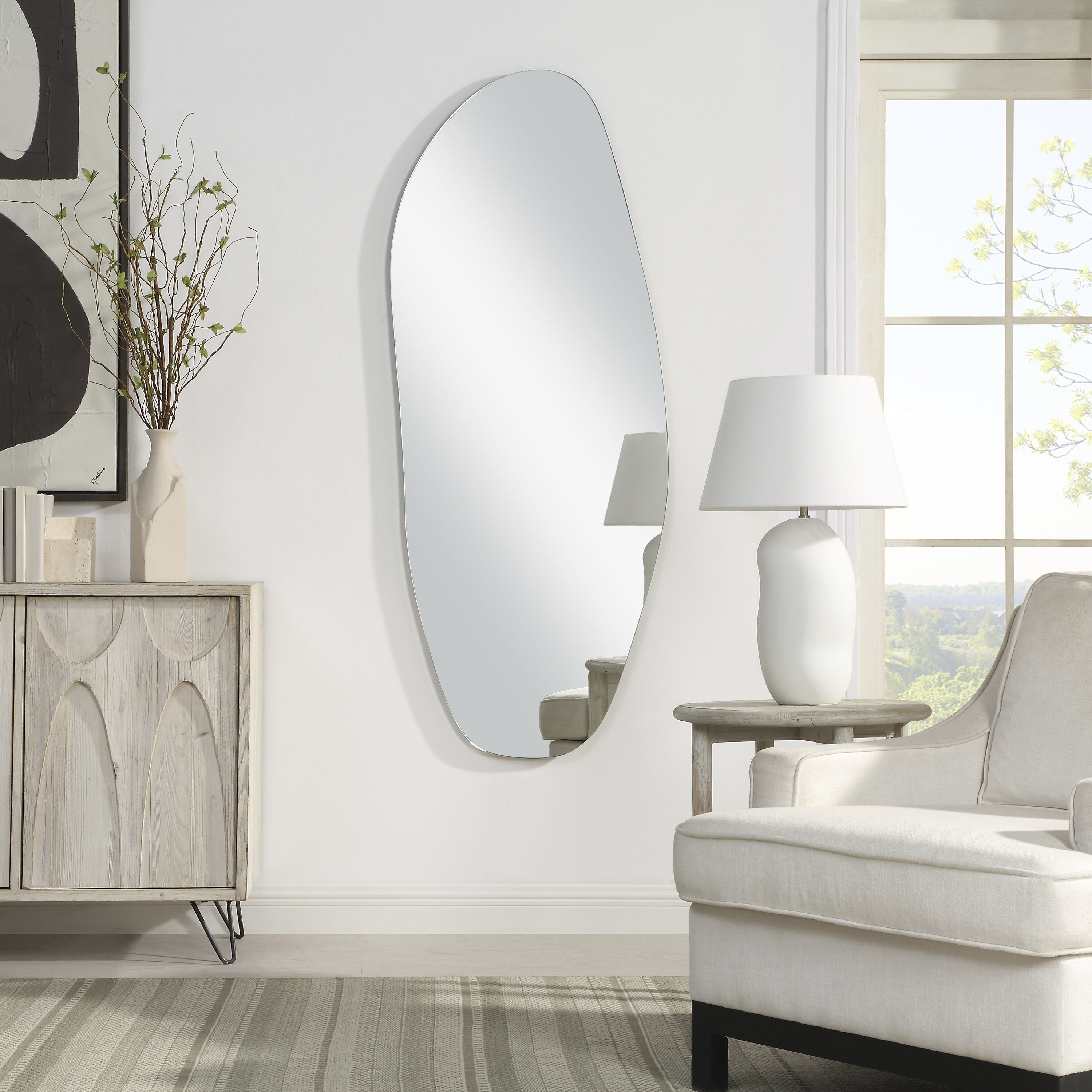 Erice 65 X 25.5 inch Grey Wall Mirror