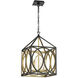 Remmington 4 Light 14 inch Black and Gold Pendant Ceiling Light