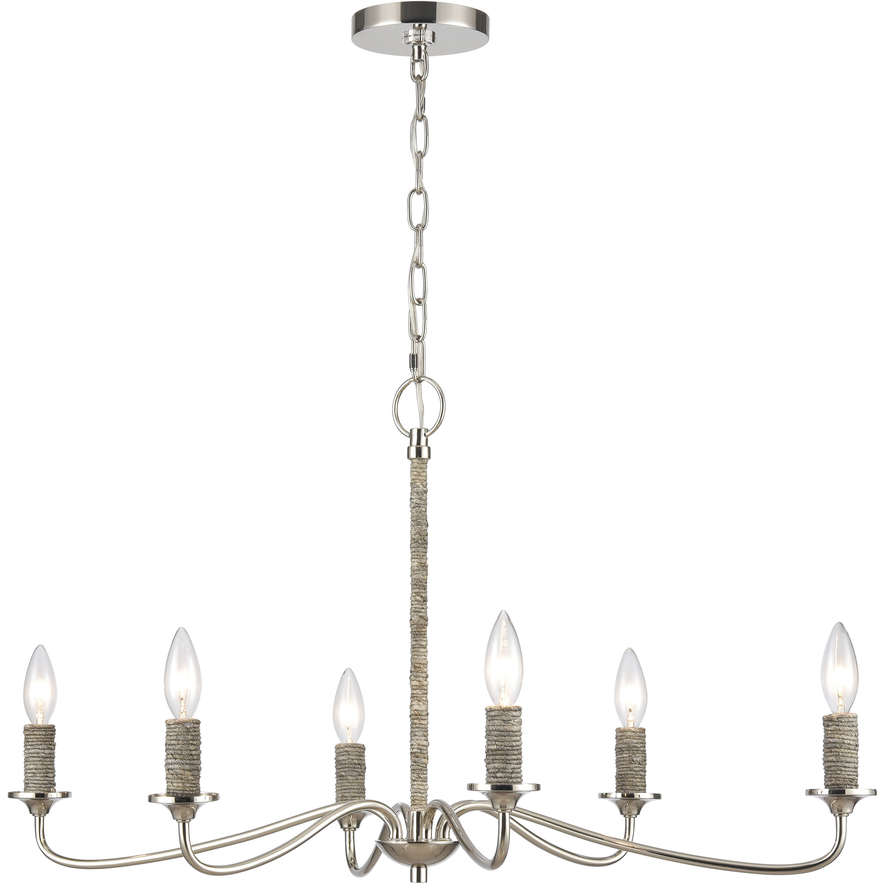 Abaca 6 Light 32.00 inch Chandelier