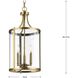 Gilliam 3 Light 10 inch Vintage Brass Foyer Light Ceiling Light