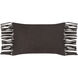 Suede Fringe 22 inch Black Pillow Kit, Lumbar