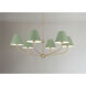 Xavier 6 Light 40 inch Vibrant Gold Chandelier Ceiling Light in Vibrant Gold and Green