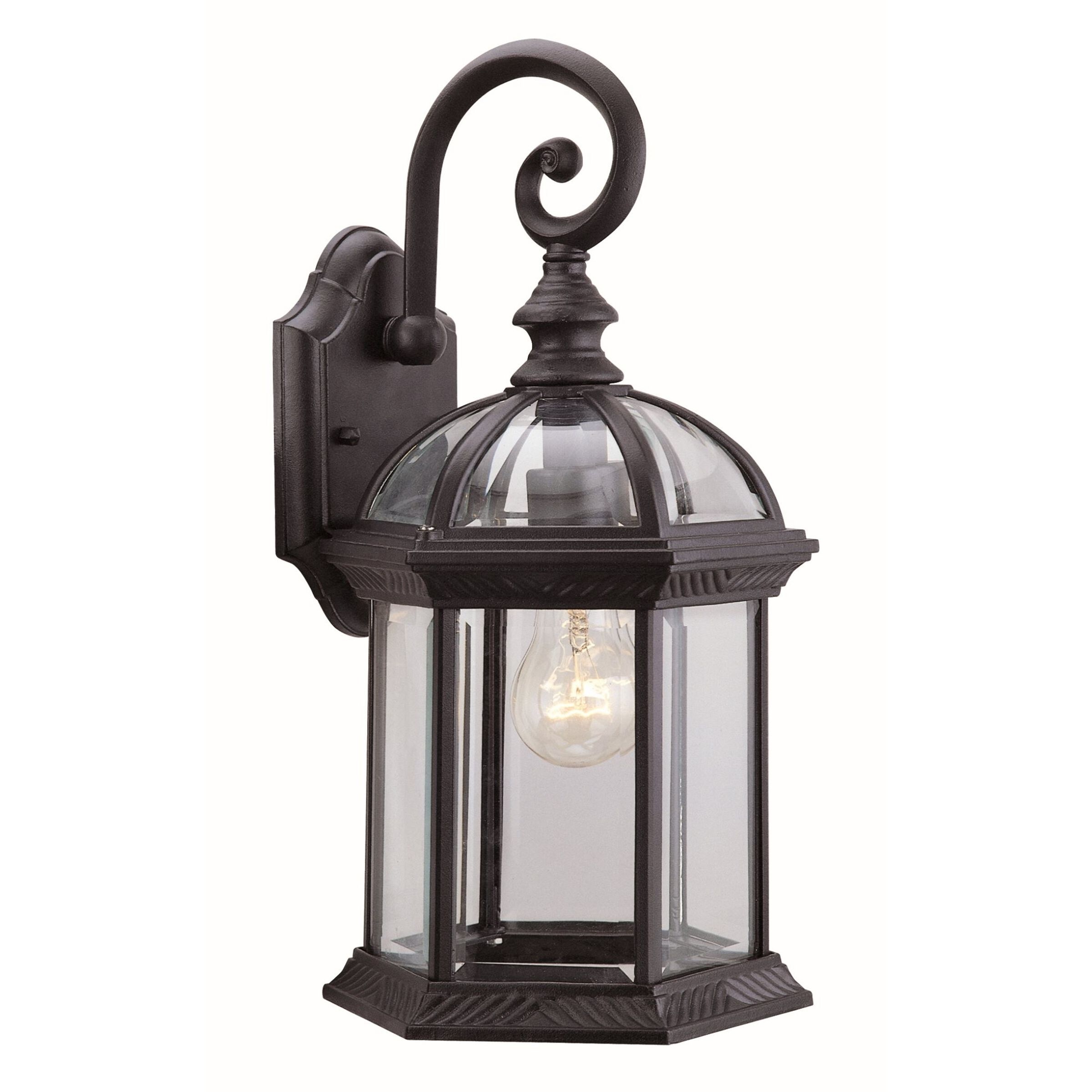 Hexagon 1 Light 15.5 inch Black Outdoor Sconce