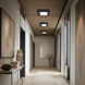 Grandstand LED 14 inch Beige Travertine and Aged Brass Flush Mount Ceiling Light