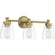 Henning 3 Light 24 inch Satin Brass Vanity Light Wall Light