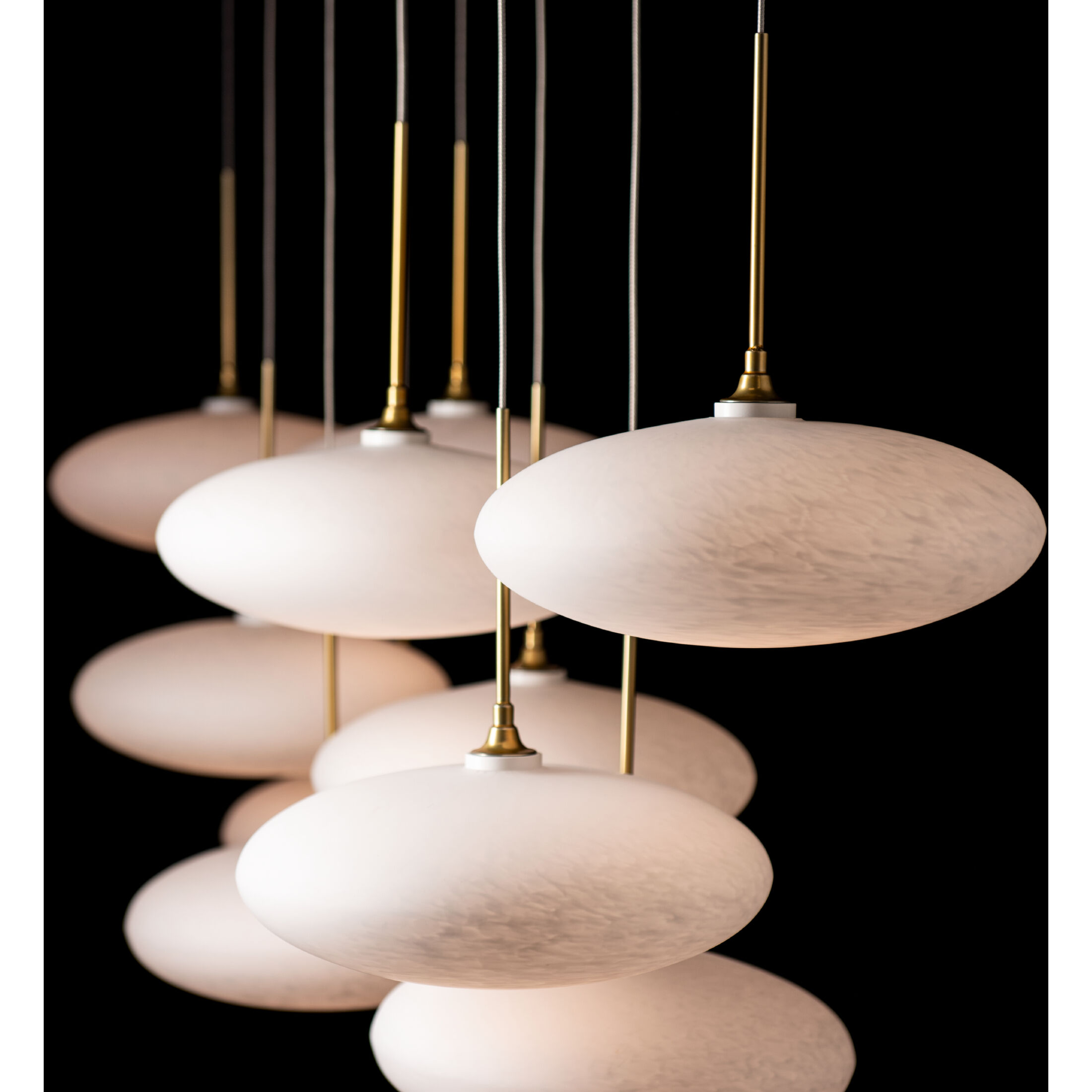 Clouds 10 Light 48 inch Modern Brass Pendant Ceiling Light