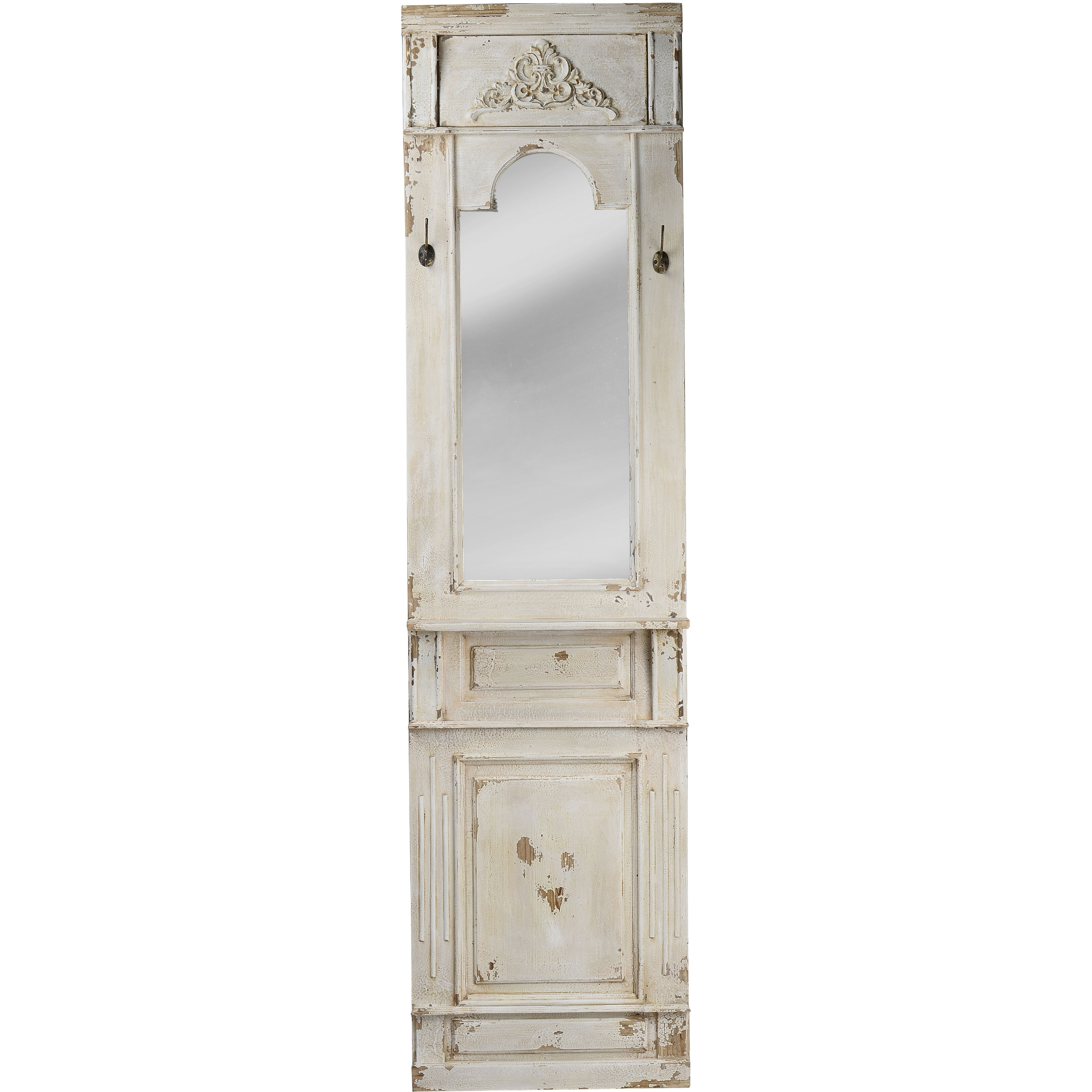 Classic 28.5 X 13.5 inch Antique White Wall Mirror