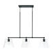 Baker 3 Light 44.5 inch Matte Black Island Ceiling Light