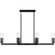 Cruz 6 Light 48 inch Matte Black Linear Chandelier Ceiling Light, Large