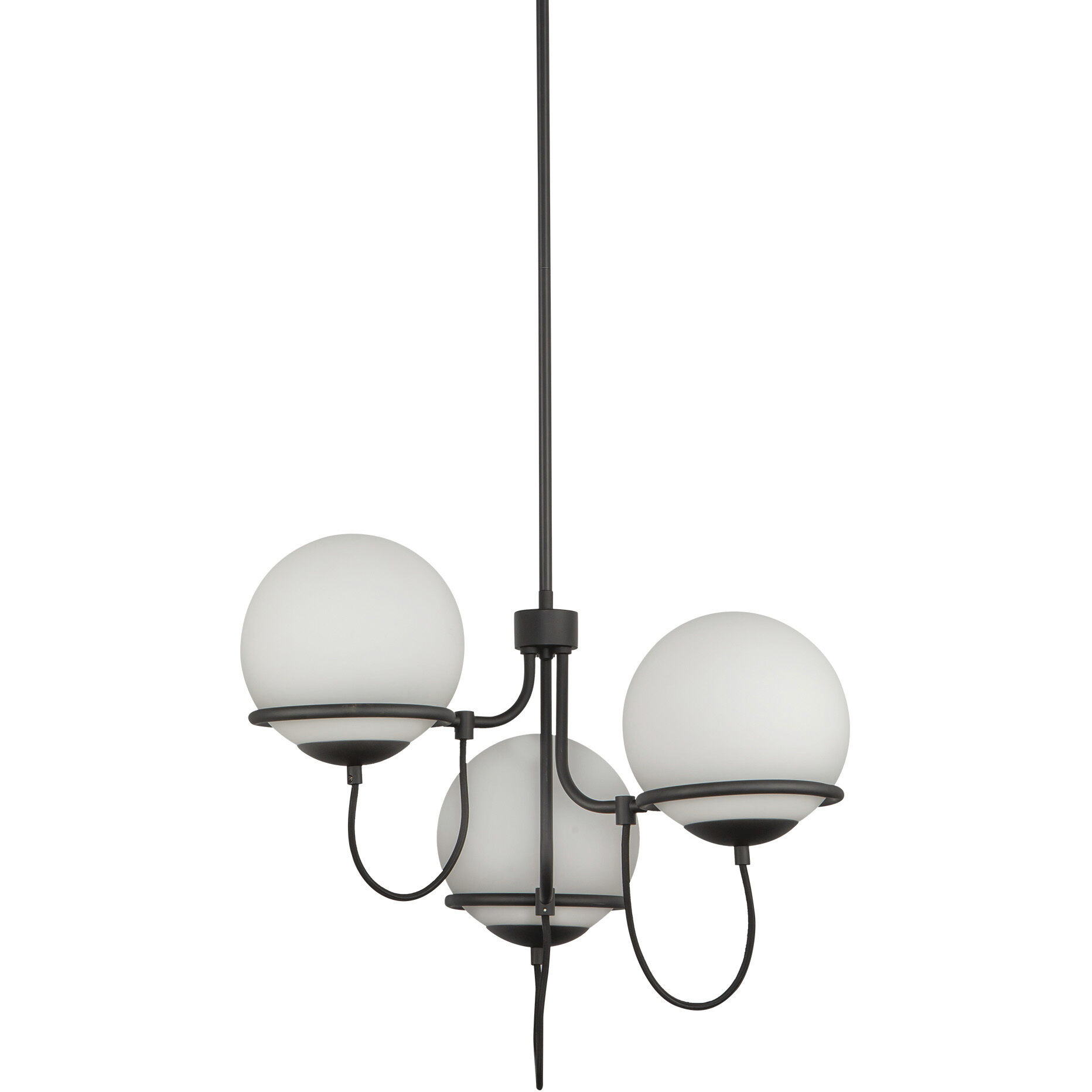 Alora Mood Alba 3 Light 22.88 inch Matte Black/Opal Glass Chandelier Ceiling Light
