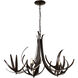 Caribou 5 Light 40.6 inch Dark Smoke Chandelier Ceiling Light