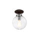 Modern 1 Light 8 inch Oil Rubbed Bronze Semi-Flush Ceiling Light