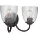 Neighborhood Serene 2 Light 14 inch Espresso Vanity Light Wall Light in Clear Seeded, Neighborhood Collection