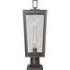 Madison 1 Light 22.88 inch Bronze Outdoor Post Lantern in Waterglass