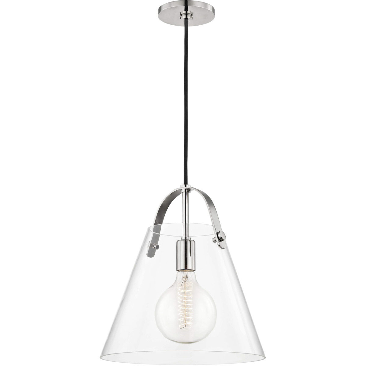 Karin 1 Light 12.75 inch Polished Nickel Pendant Ceiling Light