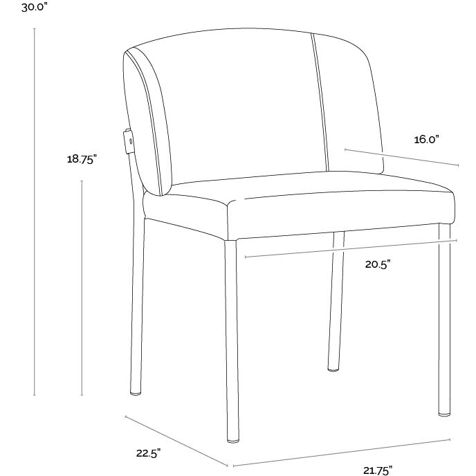 Pearce Light Grey / Bravo Cognac Dining Chair, Set Of 2