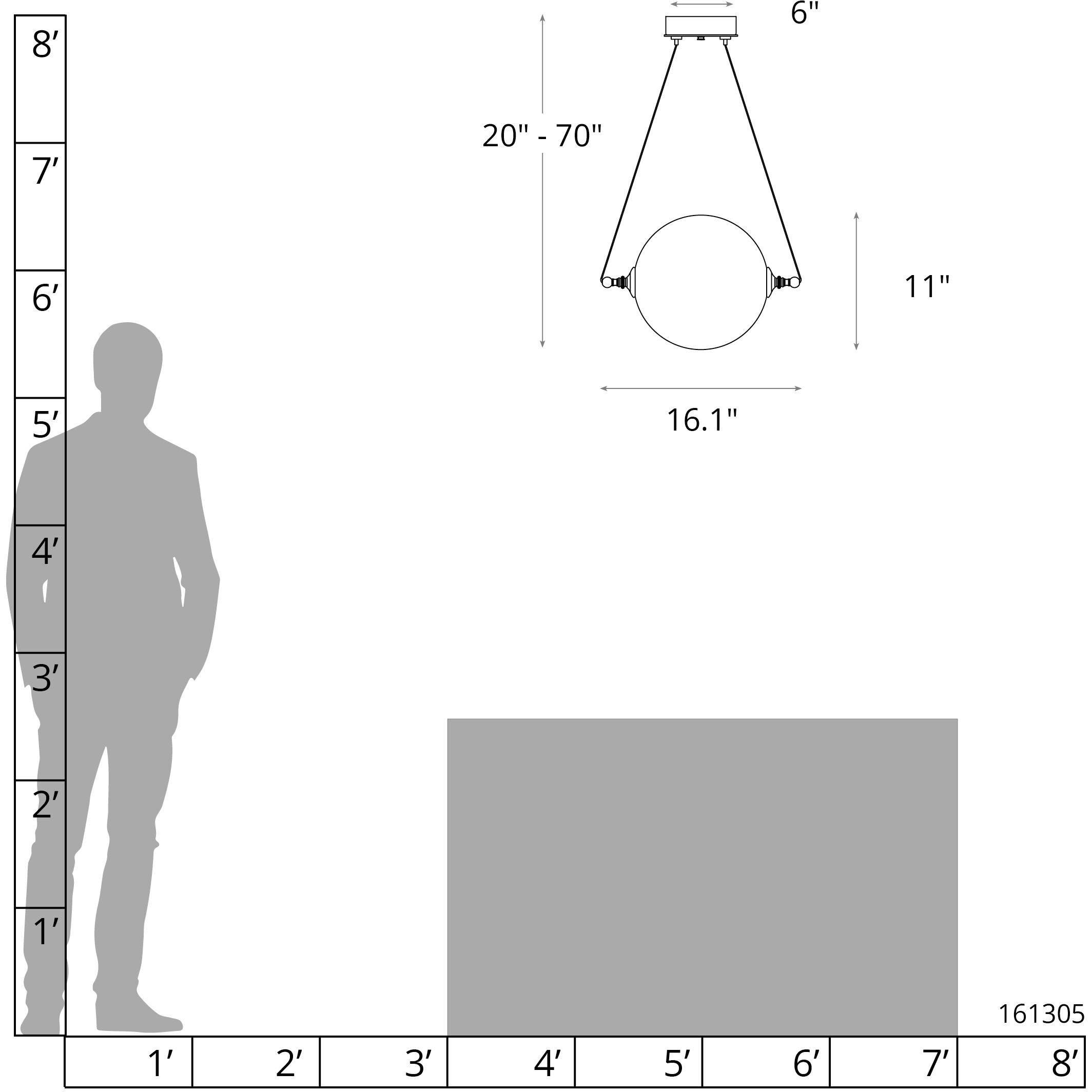 Otto LED 16.1 inch Black with Brass Accents Mini Pendant Ceiling Light, Sphere