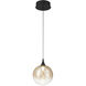 Iissa LED 6.25 inch Matte Black Pendant Ceiling Light in Amber