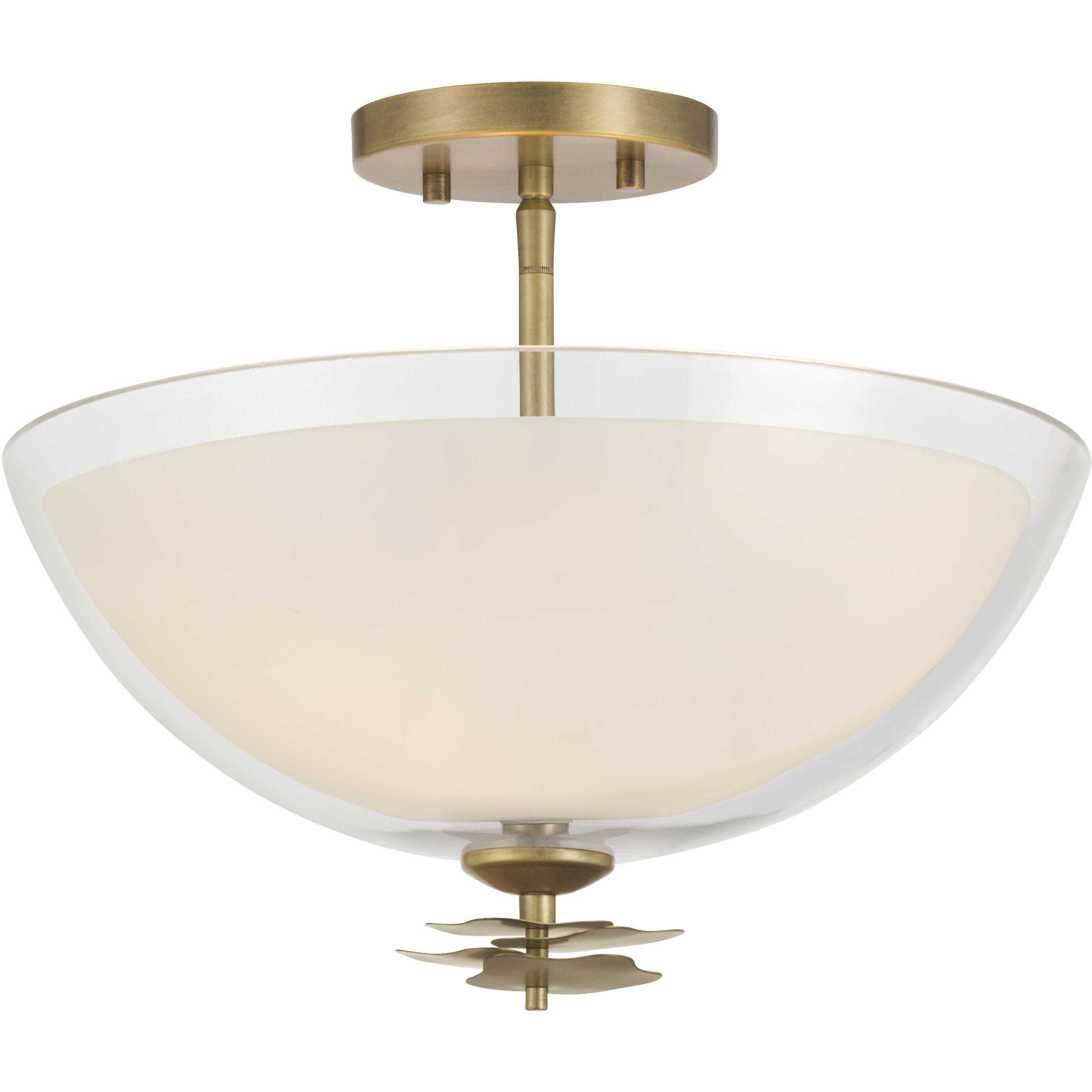 Elowen 3 Light 15 inch Legacy Brass Semi-Flush Mount Ceiling Light